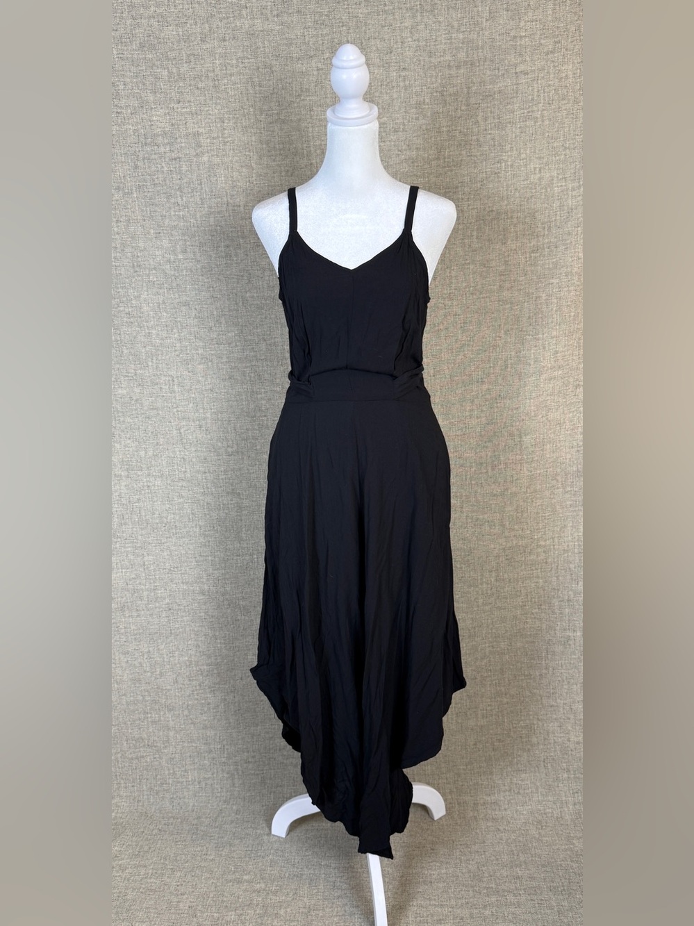 MSK Black V-Neck Tie-Waist Jumpsuit